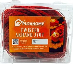 Pujahome Red Twisted Akhand Jyot Batti (12 Wicks)